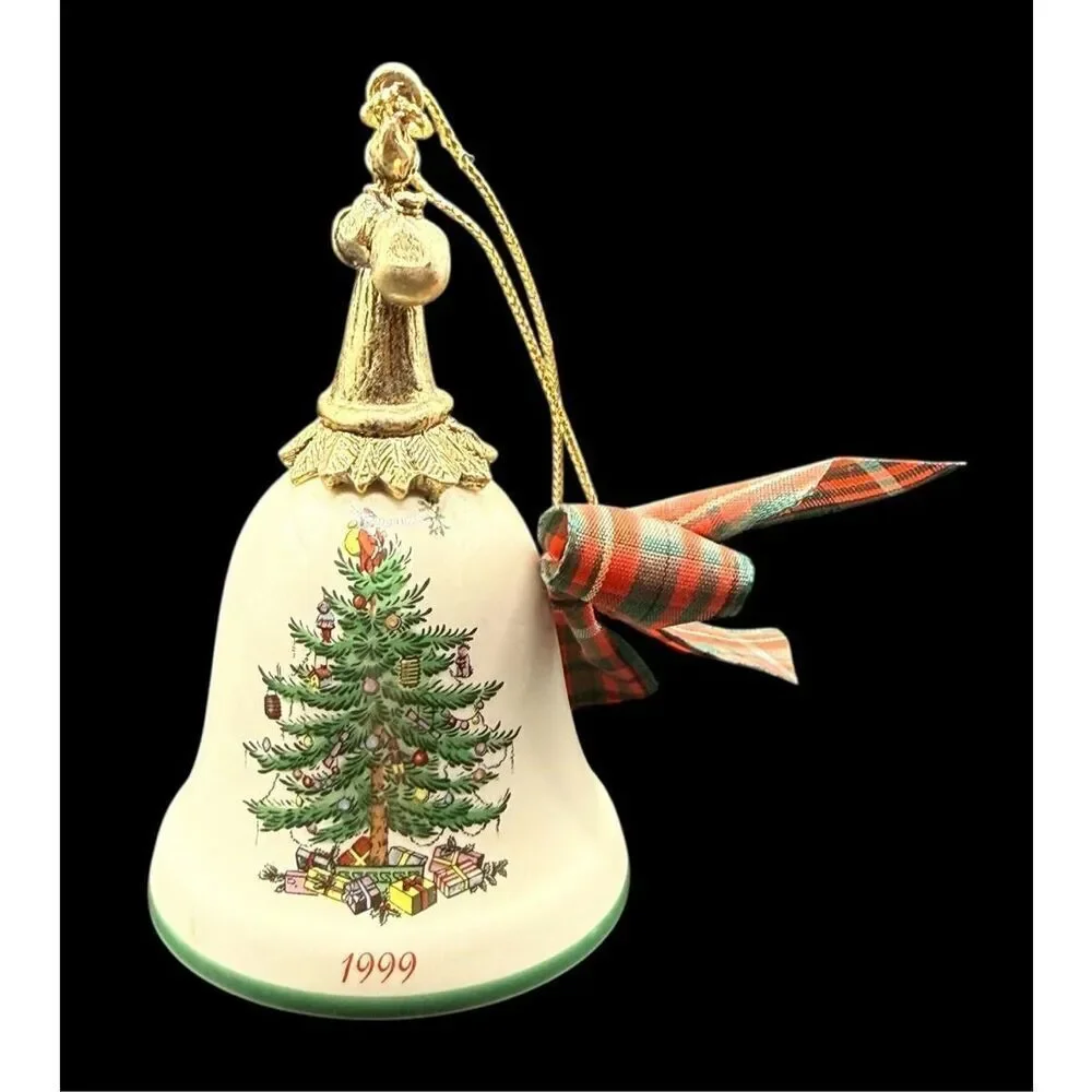Spode Christmas Tree 1999 Annual Bell Ornament Collectible Vintage